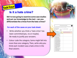 Hate Crime (2 hours) PSHE Lesson
