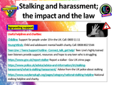 Stalking, Harassment and the Law PSHE Lesson