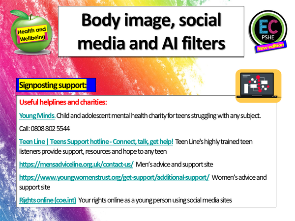 Body Image, AI, Filters and Social Media - PSHE Lesson – EC Publishing