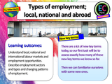 Different types of employment and the changing labour market - Careers / PSHE Lesson