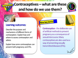 Contraception + Preventing STIs and Pregnancy (2 hour PSHE lesson)
