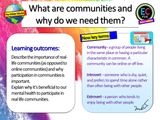Why is communiity important? PSHE Lesson
