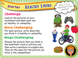 Living a healthy lifestyle PSHE
