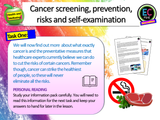 Cancer, self-examination, screening PSHE lesson