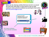 Online Reputation / E-Reputation Digital Footprints - Careers / PSHE Lesson