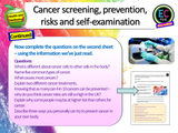 Cancer, self-examination, screening PSHE lesson