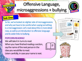 Microaggressions, Offensive Language and Bullying PSHE Lesson
