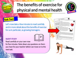 Benefits exercise on physical / mental health PSHE lesson