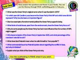 The Green Party - Citizenship Political Parties Lesson 2025