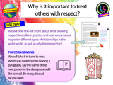 Showing Respect in Relationships and the Wider World PSHE Lesson