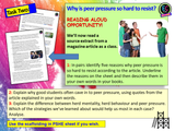 Peer Pressure + Peer Influence PSHE Lesson NEW