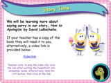 New! Apologising and Saying I'm Sorry - EYFS/Reception