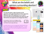 Abortion - legality, opinions and belief PSHE lesson