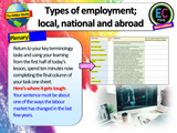 Different types of employment and the changing labour market - Careers / PSHE Lesson