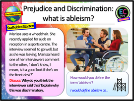 Ableism Disability Prejudice and Discrimination PSHE Lesson