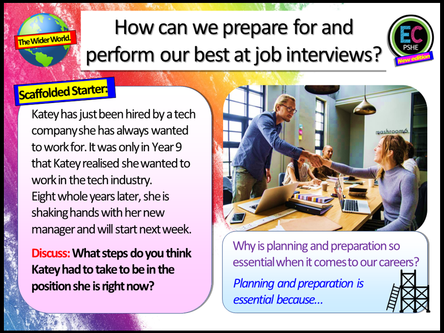 Job Interviews and Preparation Careers / PSHE Lesson