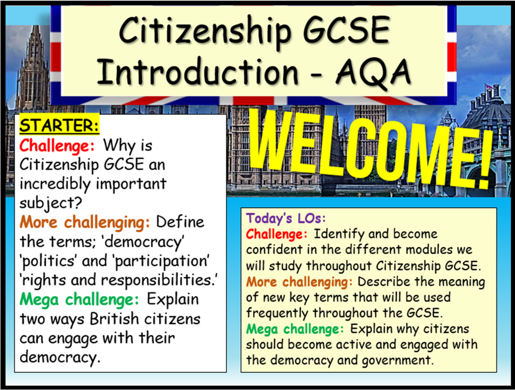Citizenship GCSE Introduction AQA Lesson