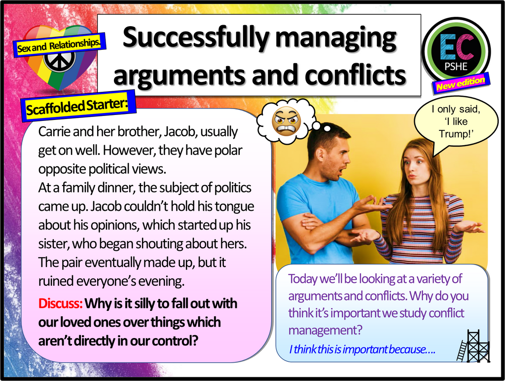 Managing Conflict and Arguments Successfully - PSHE Lesson