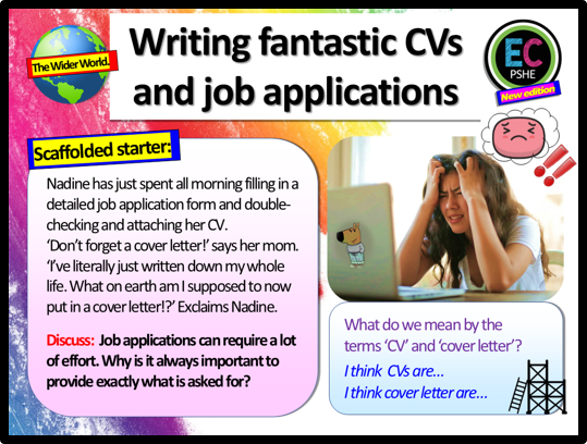 CVs, Job Applications, Cover Letters - 2 hours Careers / PSHE Lesson