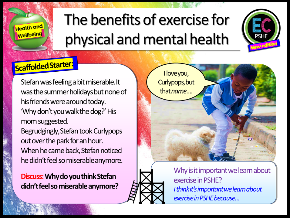 Benefits exercise on physical / mental health PSHE lesson