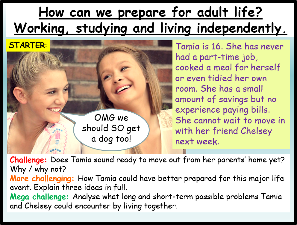 Independent Living PSHE Lesson