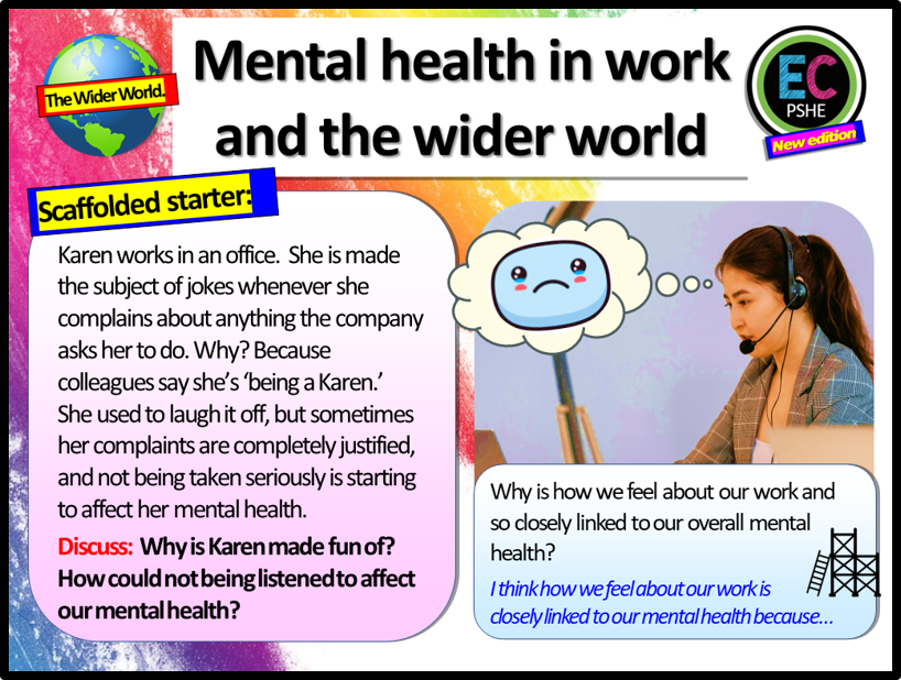 Mental Health Week 2024 - Mental Health in the Workplace PSHE Lesson