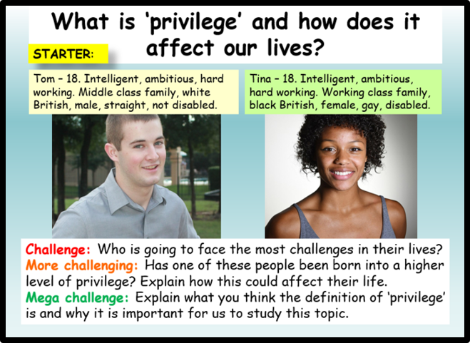 Privilege PSHE Lesson