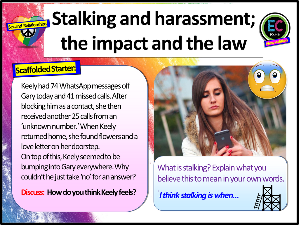 Stalking, Harassment and the Law PSHE Lesson