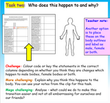 Puberty - Boys and Girls Introduction PSHE