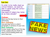 Critical Thinking and Media Scepticism