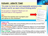 Critical Thinking and Media Scepticism