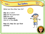 Sun safety - KS1 - Year 1