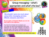 Group Chats, Group Messaging, Online Issues and Legality PSHE Lesson