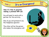 Accidents and Emergencies - Calling 999 -  KS1/Year 2