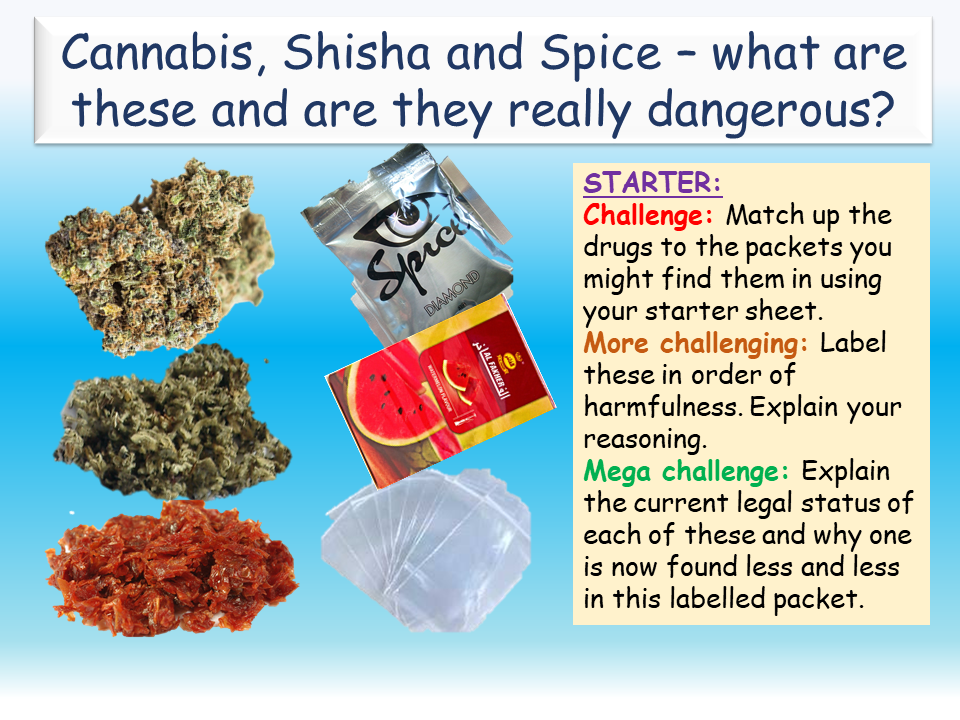 Cannabis, Shesha and Spice - Drugs PSHE Lesson
