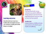 Healthy diet on a budget PSHE lesson
