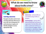 Knife Crime and Gang Influences PSHE Lesson