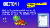 Healthy Eating PSHE Quiz