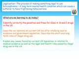 Drugs, law, risk and legal classifications PSHE
