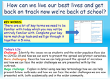 Back to school after lockdown (Recovery Transition Curriculum) COVID 19 KS4 KS5