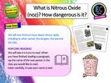 Nitrous Oxide, Noz, Laughing Gas PSHE Drugs lesson
