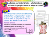 Families - Adoption and Fostering PSHE Lesson