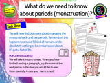 Periods, the menstrual cycle and menstrual products PSHE Lesson