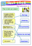 PSHE Workbook : Marriage + Civil Partnerships