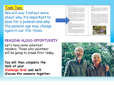Finance - Pensions and Retirement PSHE lesson
