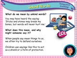 Unkind Words KS1/Year 2