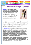 PSHE Workbook : Marriage + Civil Partnerships