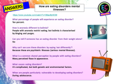 Eating Disorders - Anorexia, Bulimia, Obesity PSHE Lesson