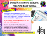 Sexual Harassment, the law, and reporting incidents PSHE lesson