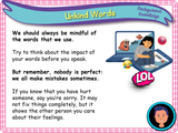 Unkind Words KS1/Year 2